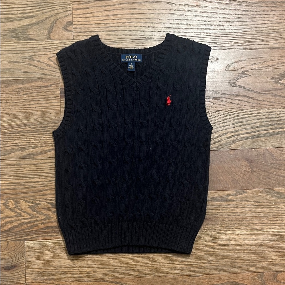 Polo Ralph Lauren boys cable knit vest size 5 EUC